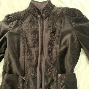 Ellie Tahari Brown Velvet Jacket XS